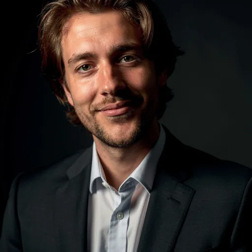 After — professional podcast host headshot