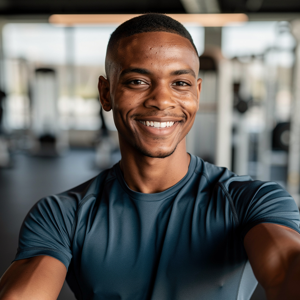 After — professional fitness coach headshot