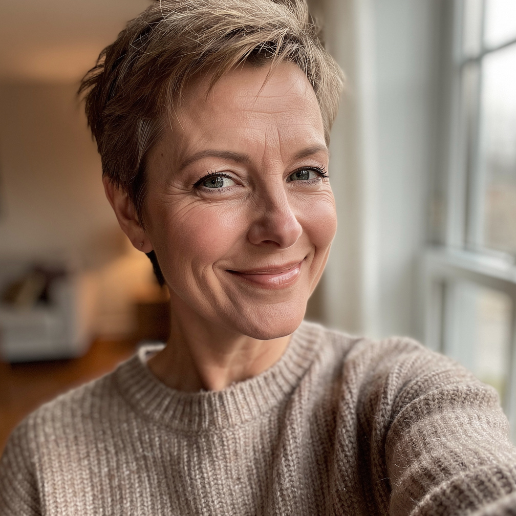 Before photo — casual selfie for Healthcare Professional headshot